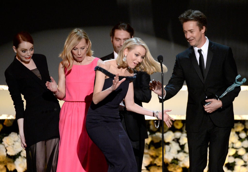 Emma Stone Tripping Naomi Watts at the SAG Awards 2015
