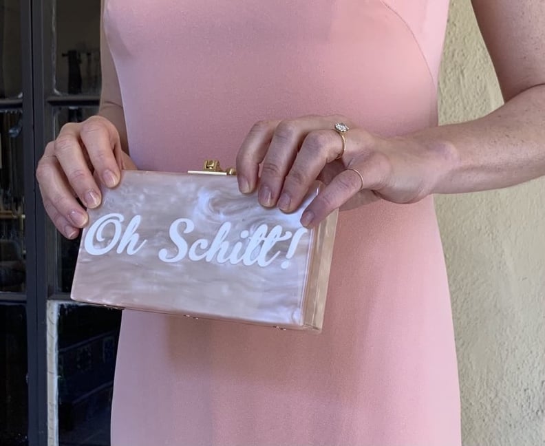 Sarah Levy's "Oh Schitt!" Clutch at the 2021 SAG Awards