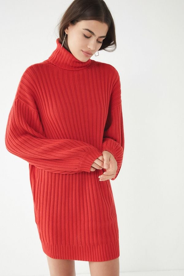 UO Jill Turtleneck Sweater Mini Dress | Thanksgiving Dresses | POPSUGAR ...