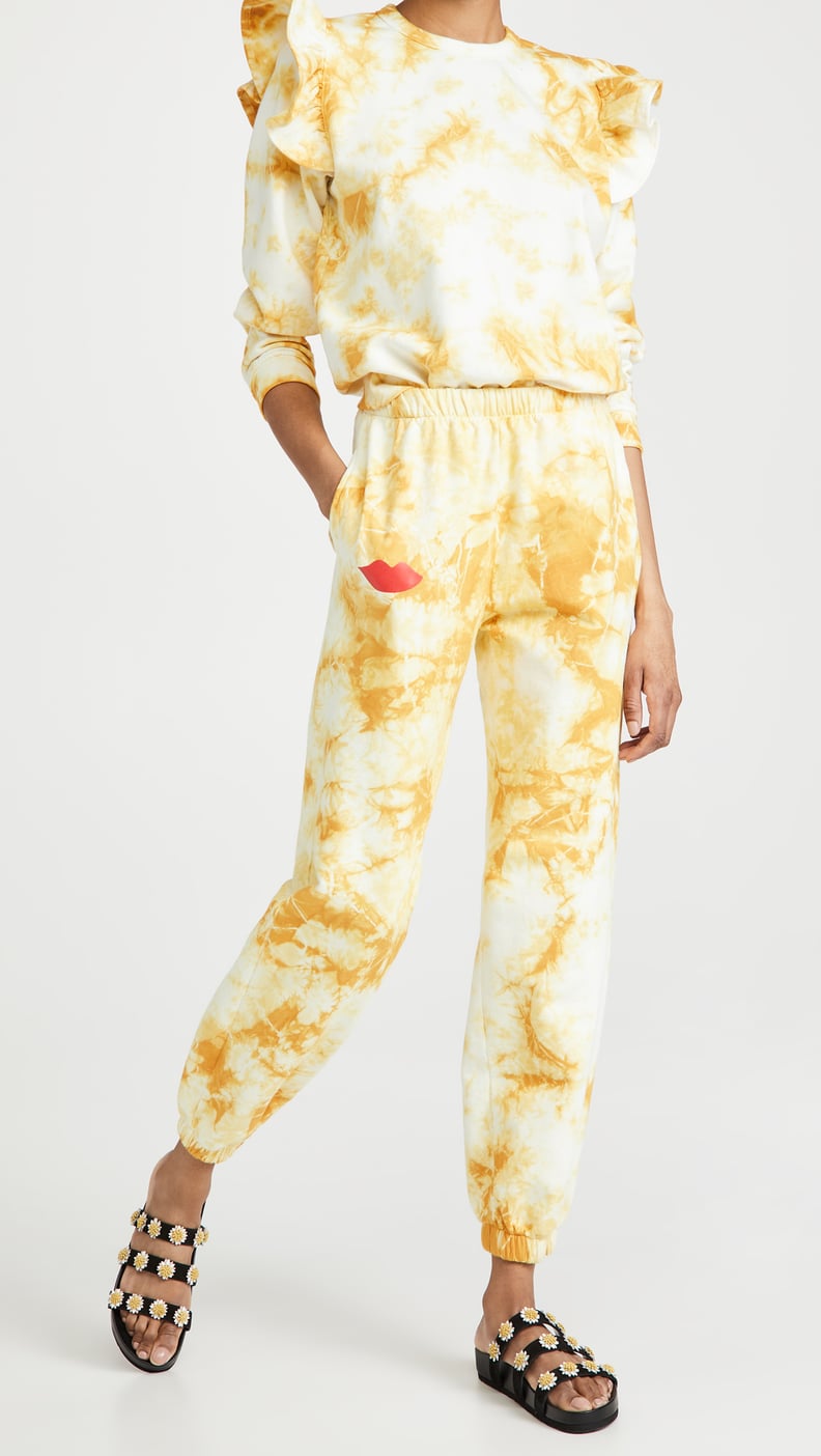 Clare V. Tie Dye Sweatpants and Ruffle Sweatshirt