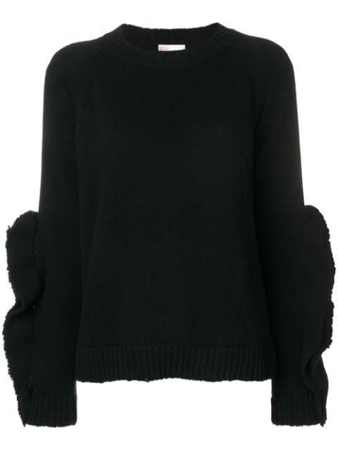 Red Valentino Ruffle Sleeve Sweater