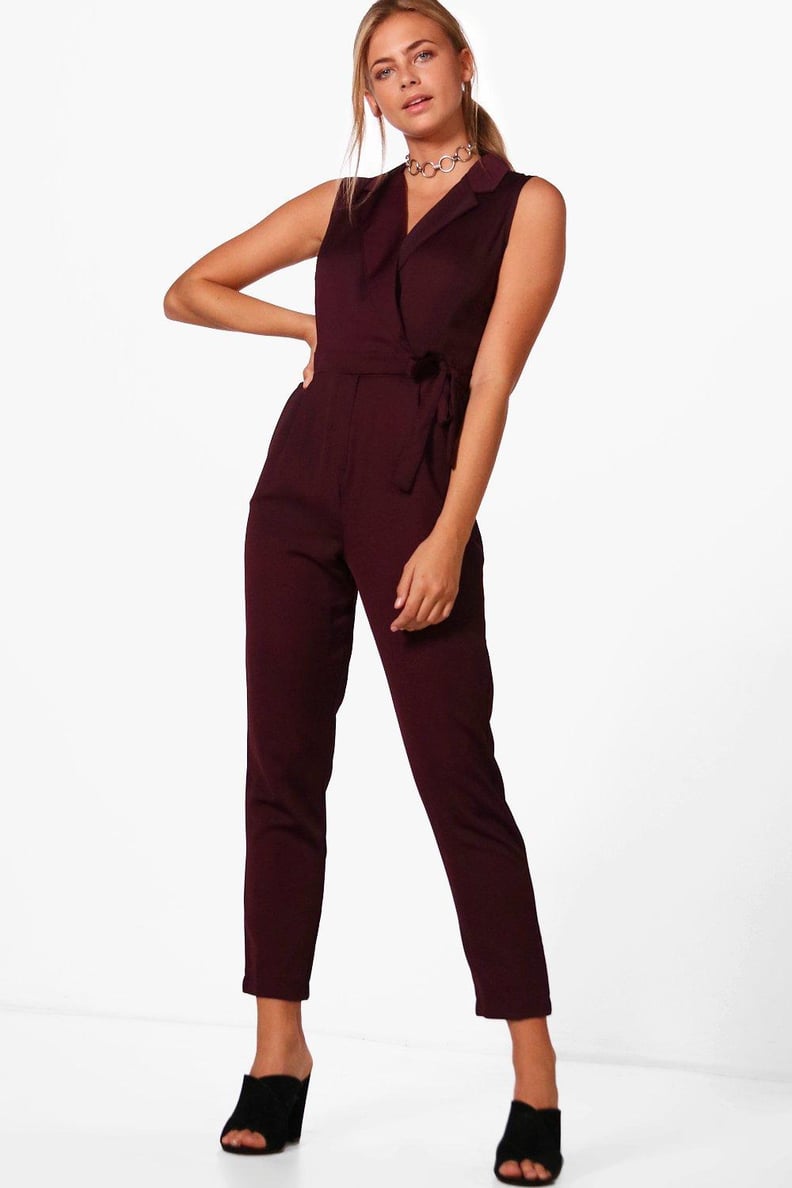 Boohoo Ella Premium Satin Tailored Sleeveless Jumpsuit