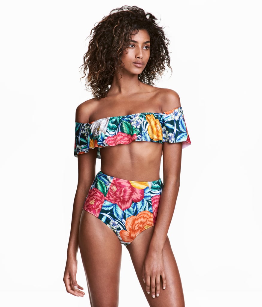 Take Spring trends all the way to the pool with an off-the-shoulder bikini like this H&M Bikini Top ($30) and Bikini Bottom ($18)