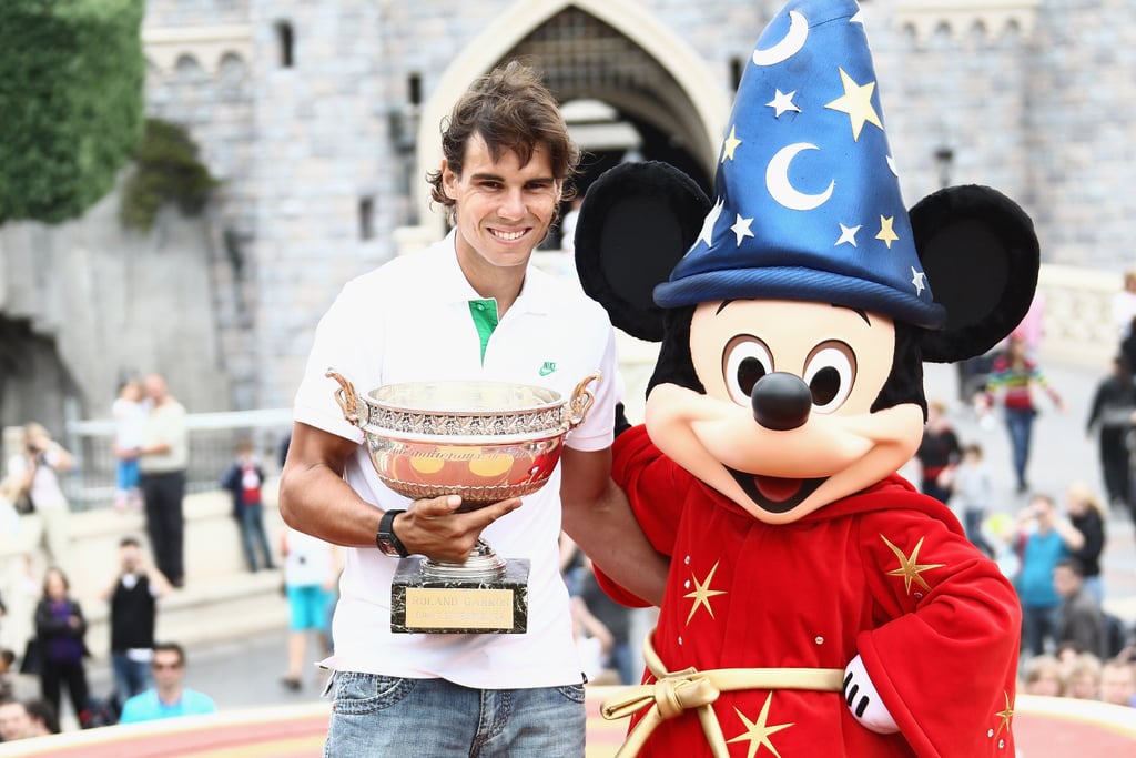 Rafael Nadal celebrated his French Open win at Disneyland Paris in June 2011.
