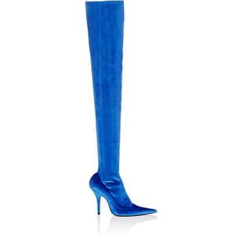 Yara Shahidi Blue Suede Boots | POPSUGAR Fashion