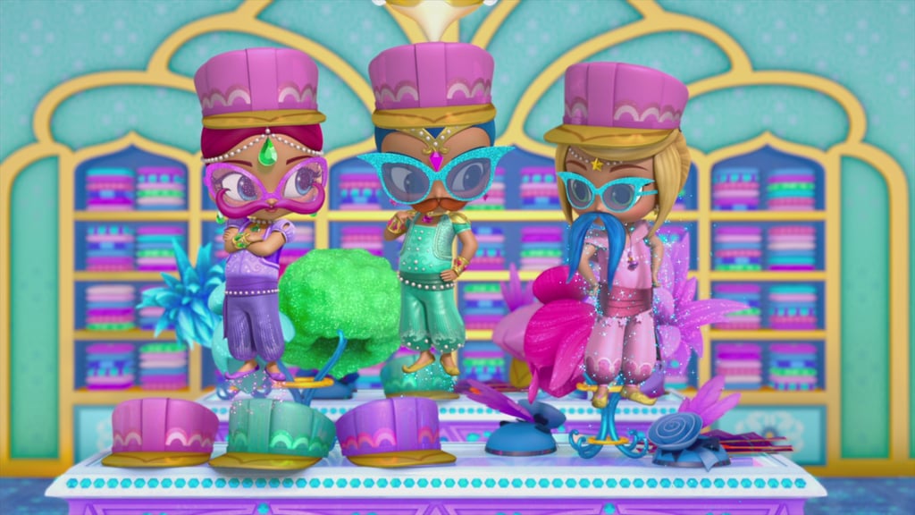 Friday, Oct. 26, at 3:00 p.m. local time: Shimmer and Shine (pictured)

"Costume Chaos": When costumes get magically stuck on Shimmer, Shine, and Leah, they must track down a special feather to undo the magic.
  
"Potion School": Zeta impersonates the girls' potions teacher and tricks them into helping her brew a sneaky potion.

Teen Nick
According to a press release: "Beginning Monday, Oct. 8, TeenNick will treat viewers to 'Fear O'Clock,' a lineup of Halloween-themed episodes, movies and specials, airing Monday through Friday during the month of October."
Nicktoons
Monday through Friday, Oct. 15 to 26, at 7:00 p.m. local time: new episodes of Welcome to the Wayne in celebration of Halloween.