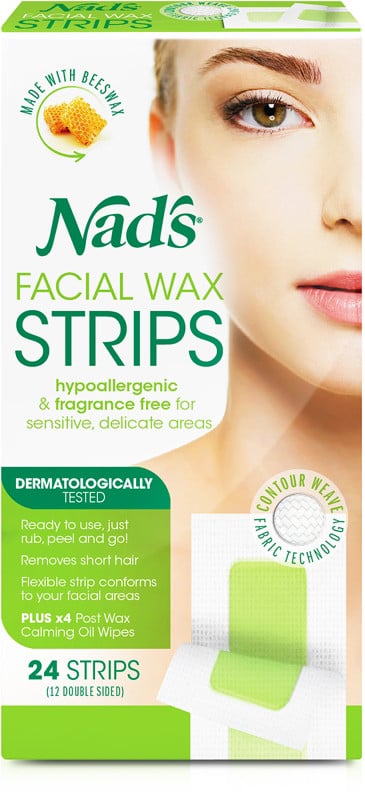 Nads Natural Facial Hair Removal Strips Best At Home Waxing Kits