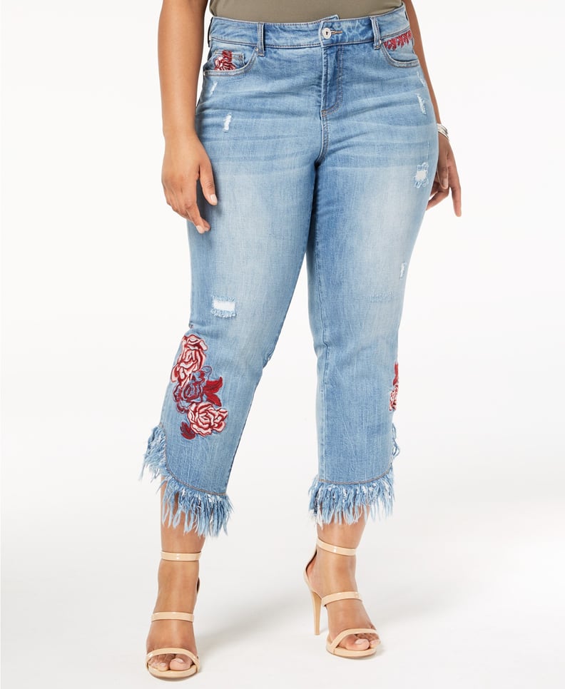 I.N.C. Embroidered Ripped Jeans