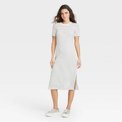 A New Day Women's Short Sleeve Rib Knit T-Shirt Dress