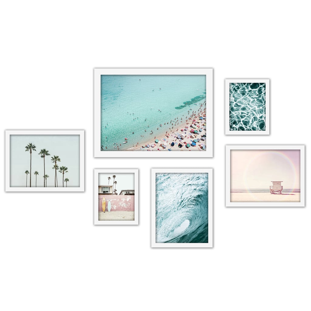 Beach 6 Piece Framed Graphic Art Print Set