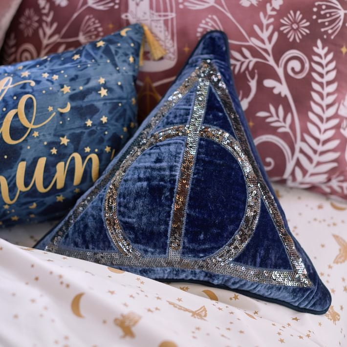 Deathly Hallows Velvet Throw Pillow