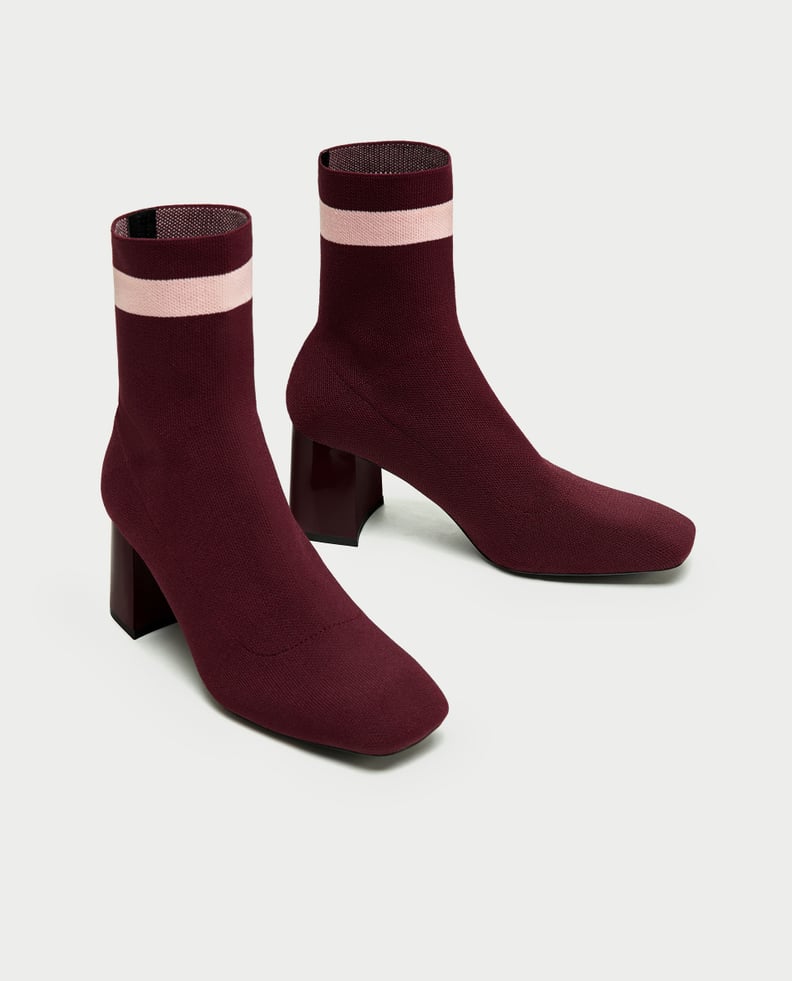 Zara Striped Sock Boots