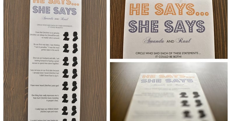 "He Says, She Says" Game