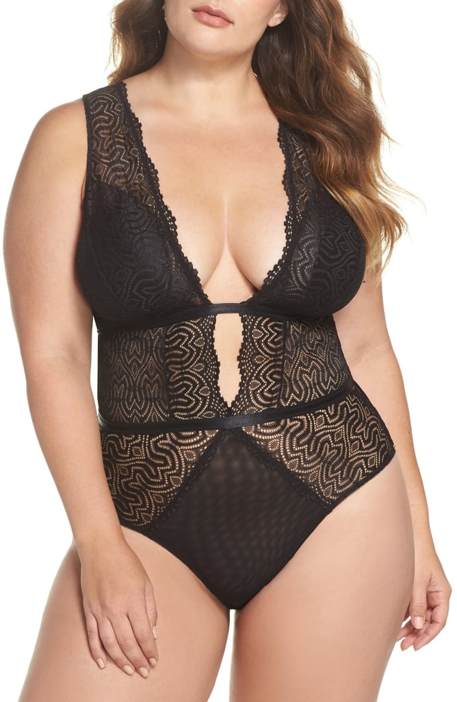 Oh La La Cheri Lucette Edgy Lace Plunge Bodysuit