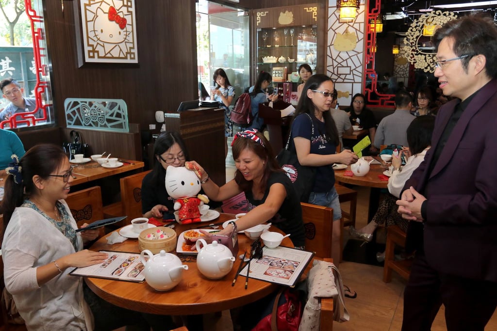 Inside the supercute restaurant.