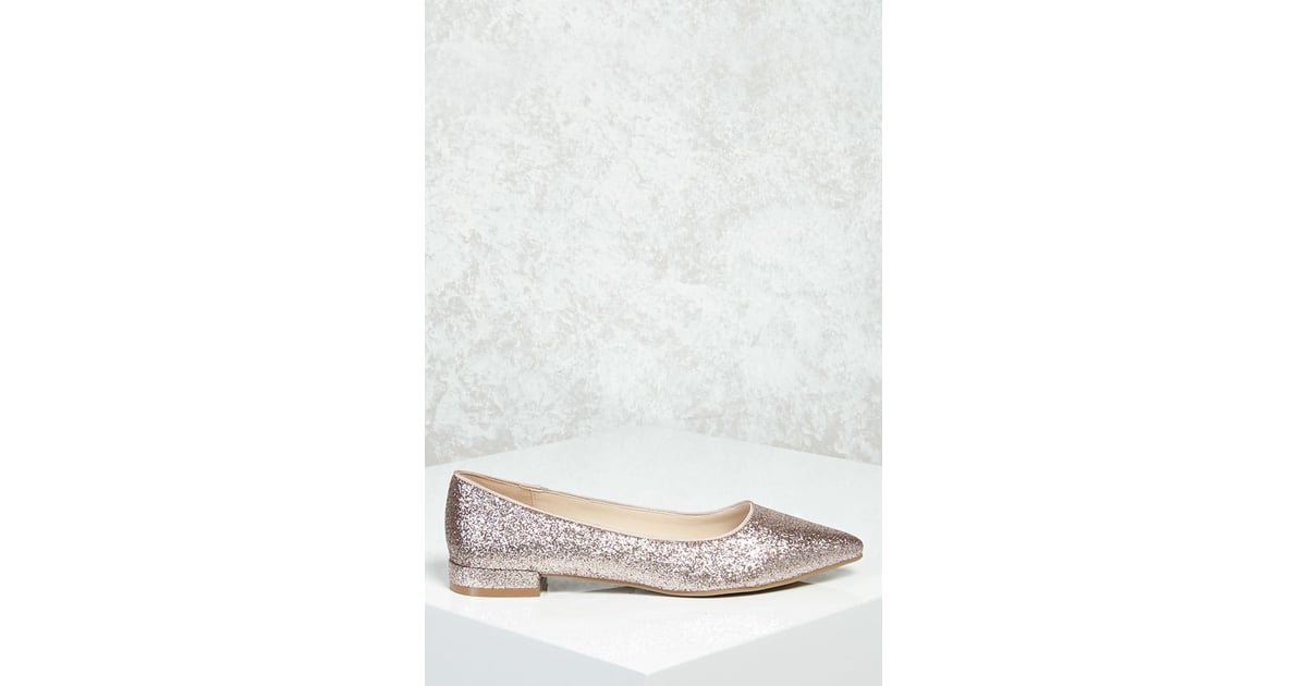 glitter pointed toe flats