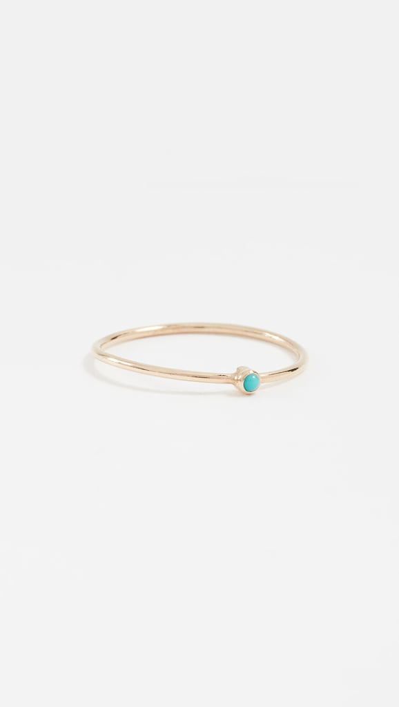Jennifer Meyer Jewelry 18k Gold Thin Ring With Turquoise