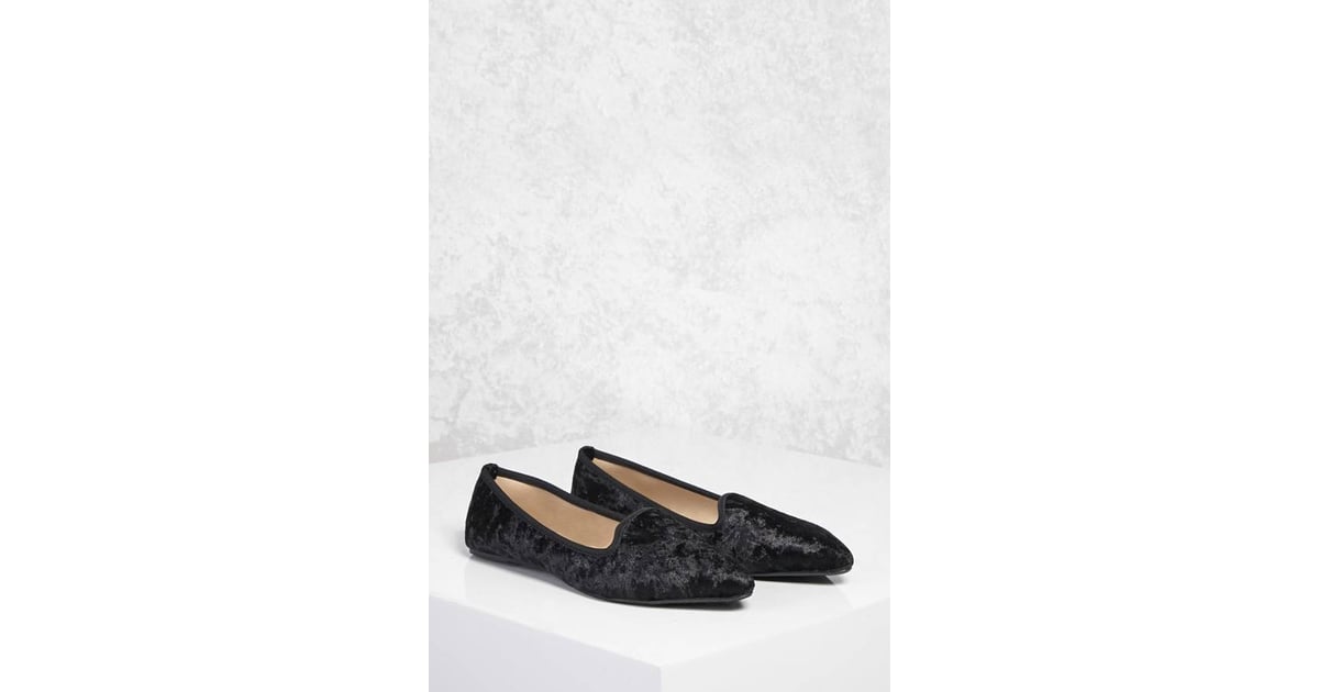 crushed velvet loafers