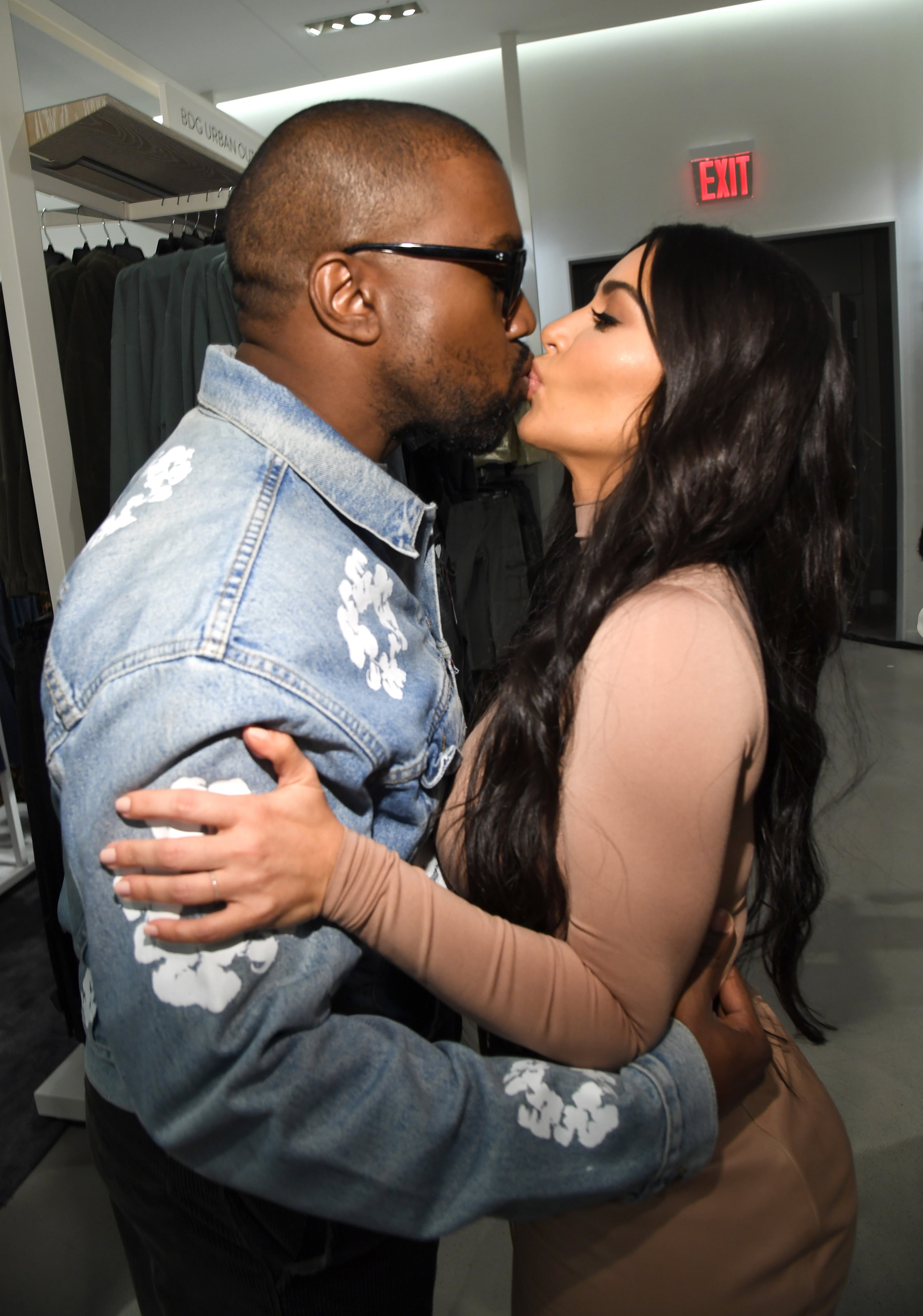 Kim Kardashian and Kanye West leave their hotel and head to the SKIMS  launch event at