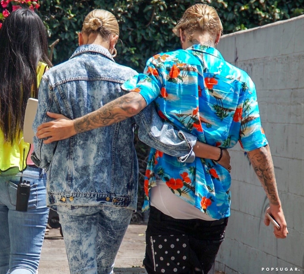 Hailey Baldwin Acid Wash Jeans With Justin Bieber