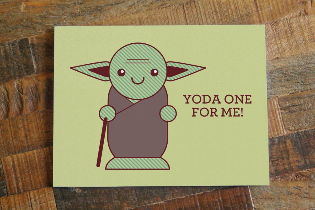 The genius of Yoda and a perfect pun are on display in this card ($5).