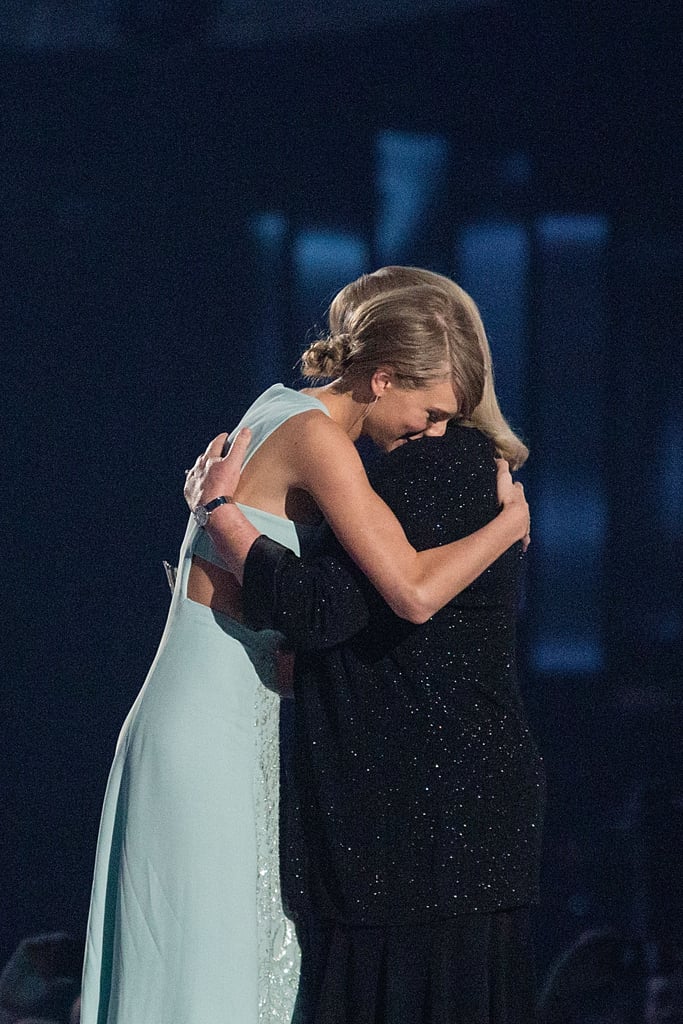 Taylor's mom handed her the milestone award at the Academy of Country Music Awards in April 2015.