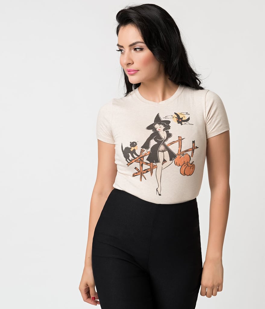 Heather Beige Spooky Story Cotton Women's Tee