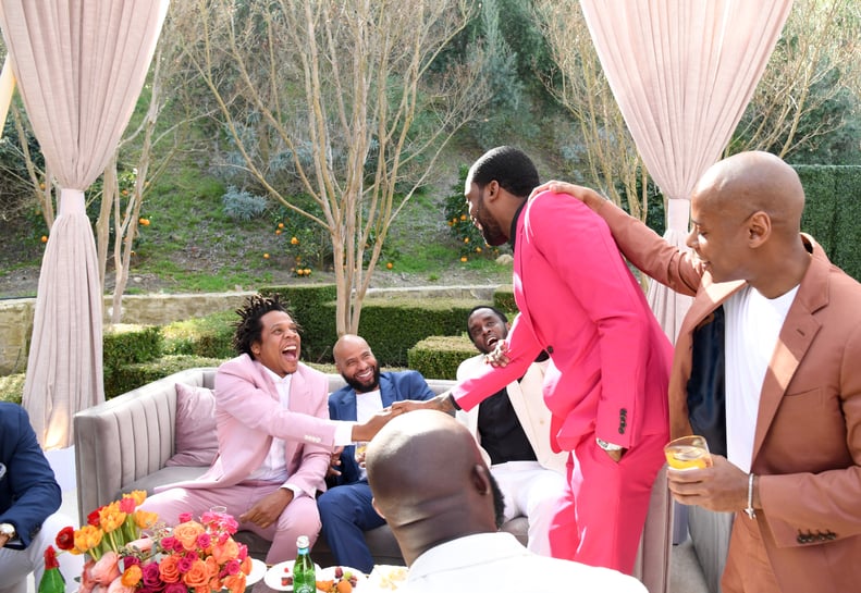 JAY-Z, Juan Perez, Diddy, Meek Mill, and Tyran Smith at the 2020 Roc Nation Brunch in LA