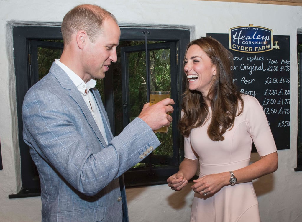 Kate Middleton and Prince William Drinking