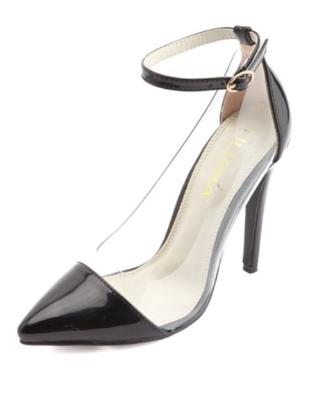 Charlotte Russe Lucite Pointed Cap-Toe Pump