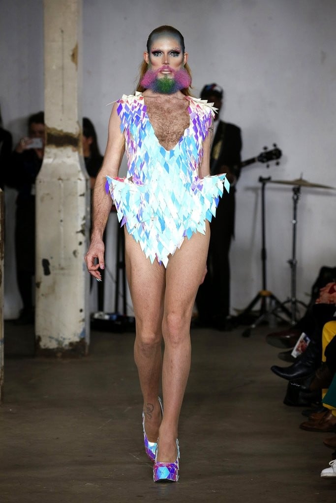 Jack Irving Glitter Unicorn Beards at London Fashion Week