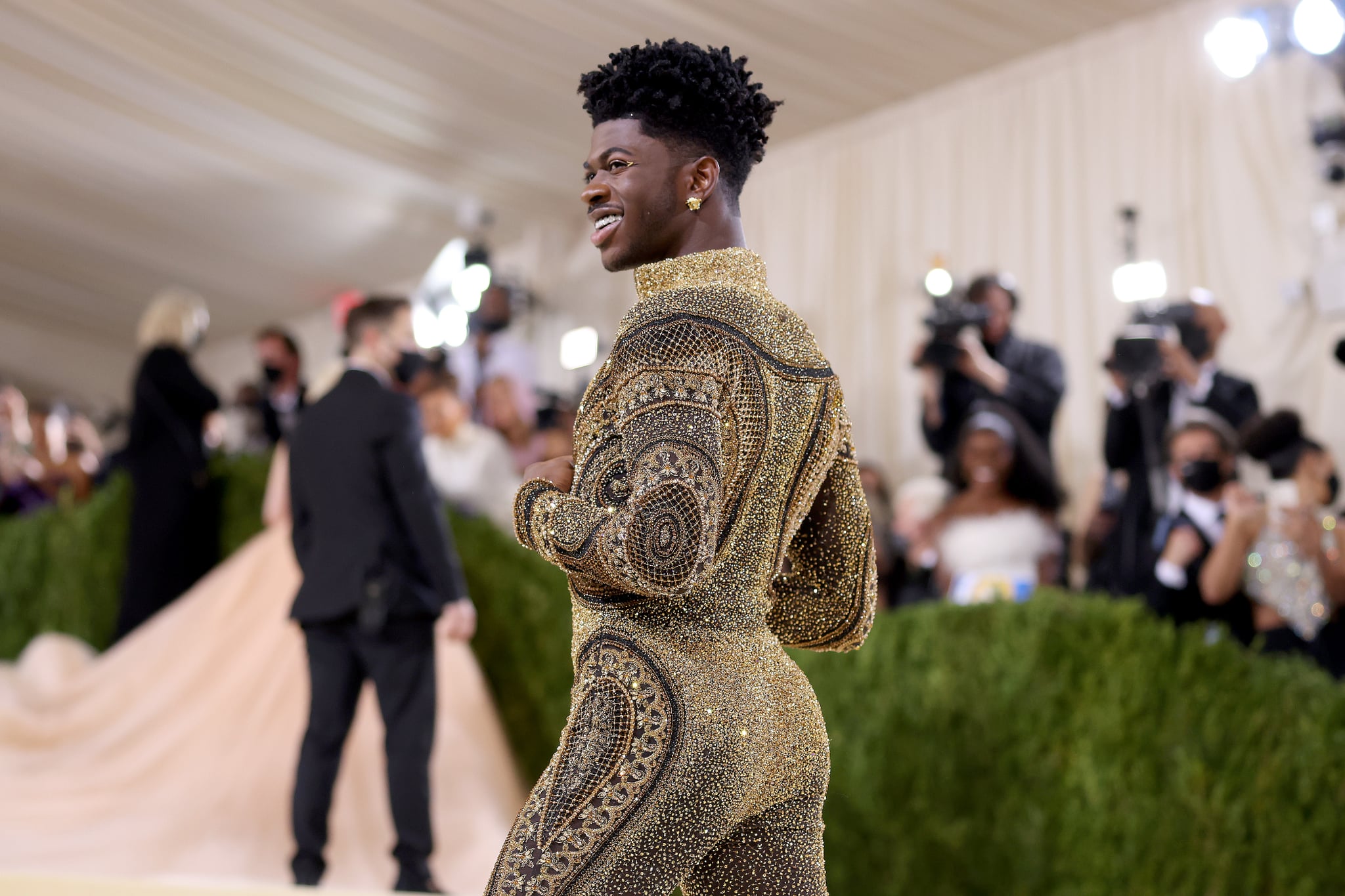 Lil Nas X Wears Gold Versace Outfits At The 2021 Met Gala Popsugar