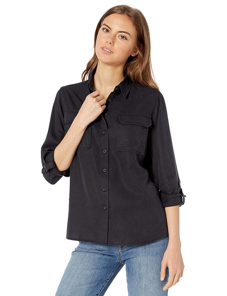 The Drop Women's Erin Long-Sleeve Loose Fit Utility Pocket Shirt