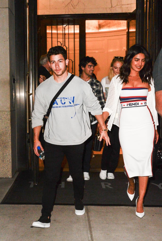 Priyanka Chopra White Dress With Nick Jonas at US Open