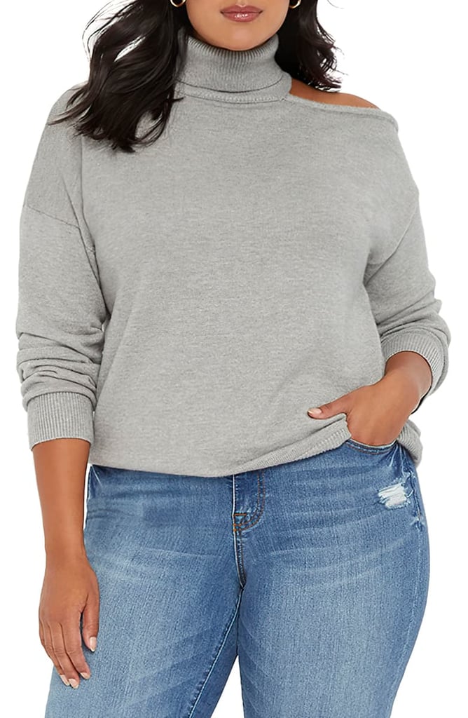 ELOQUII Shoulder Cutout Turtleneck Sweater