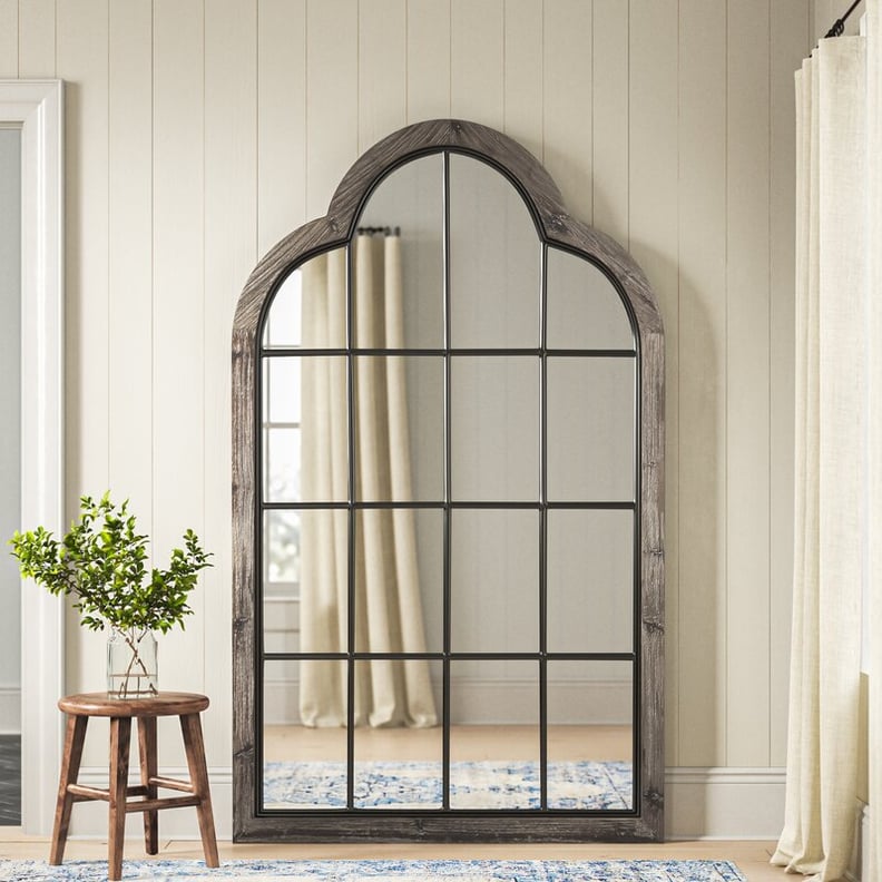 A Floor Mirror: Birch Lane Lally Arch Wood Full Length Mirror