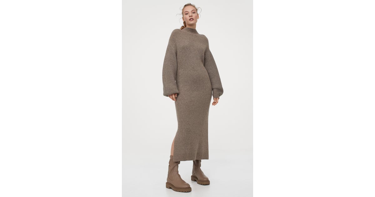 H&M RibKnit Dress The Best Knitted Jumper Dresses for Autumn/Winter 2020 UK POPSUGAR