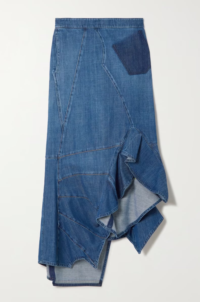 Loewe Asymmetric Ruffled Denim Skirt