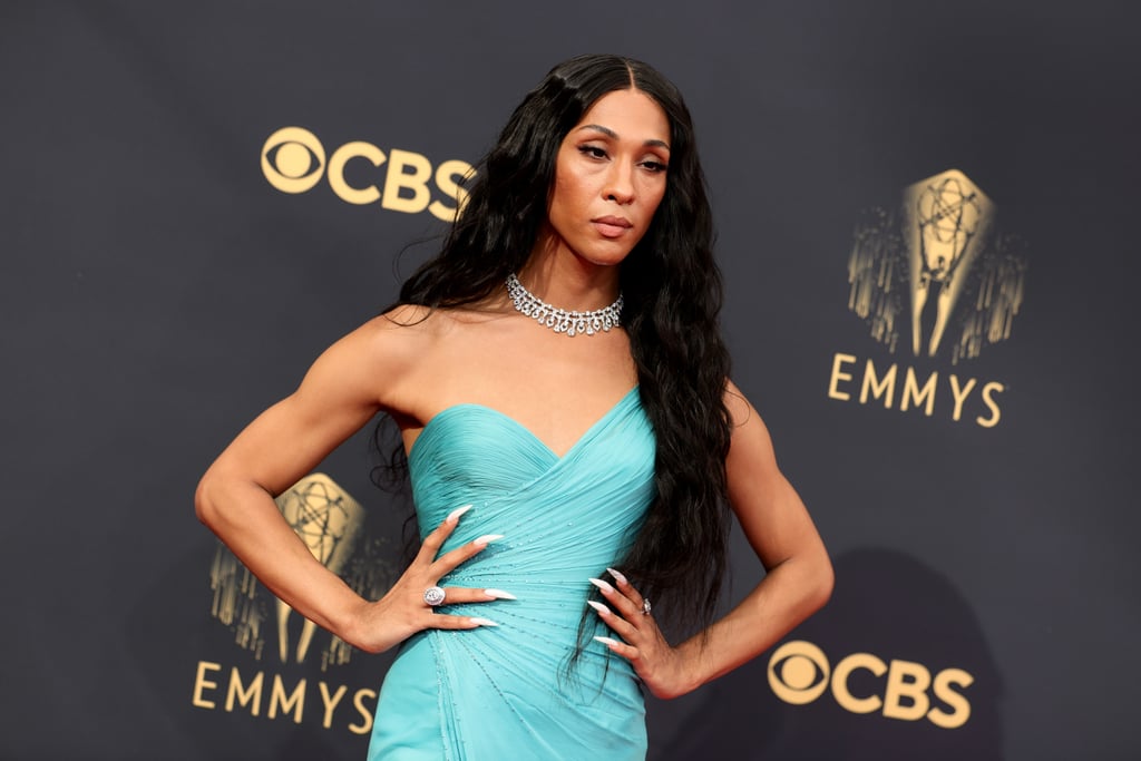 Mj Rodriguez's Vintage Blue Versace Dress at the 2021 Emmys