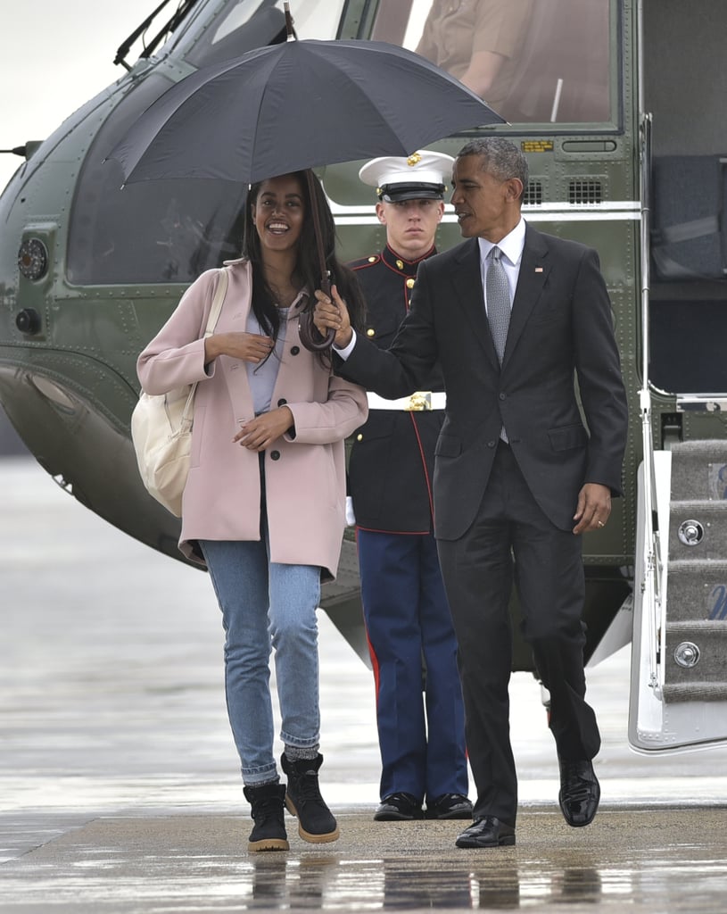 Barack and Malia Obama in Chicago April 2016