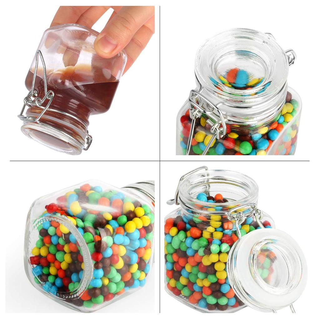 Small Glass Jars With Airtight Hinged Lids