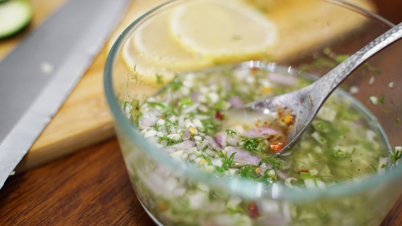 marinade for Olivia Wilde salmon salad recipe