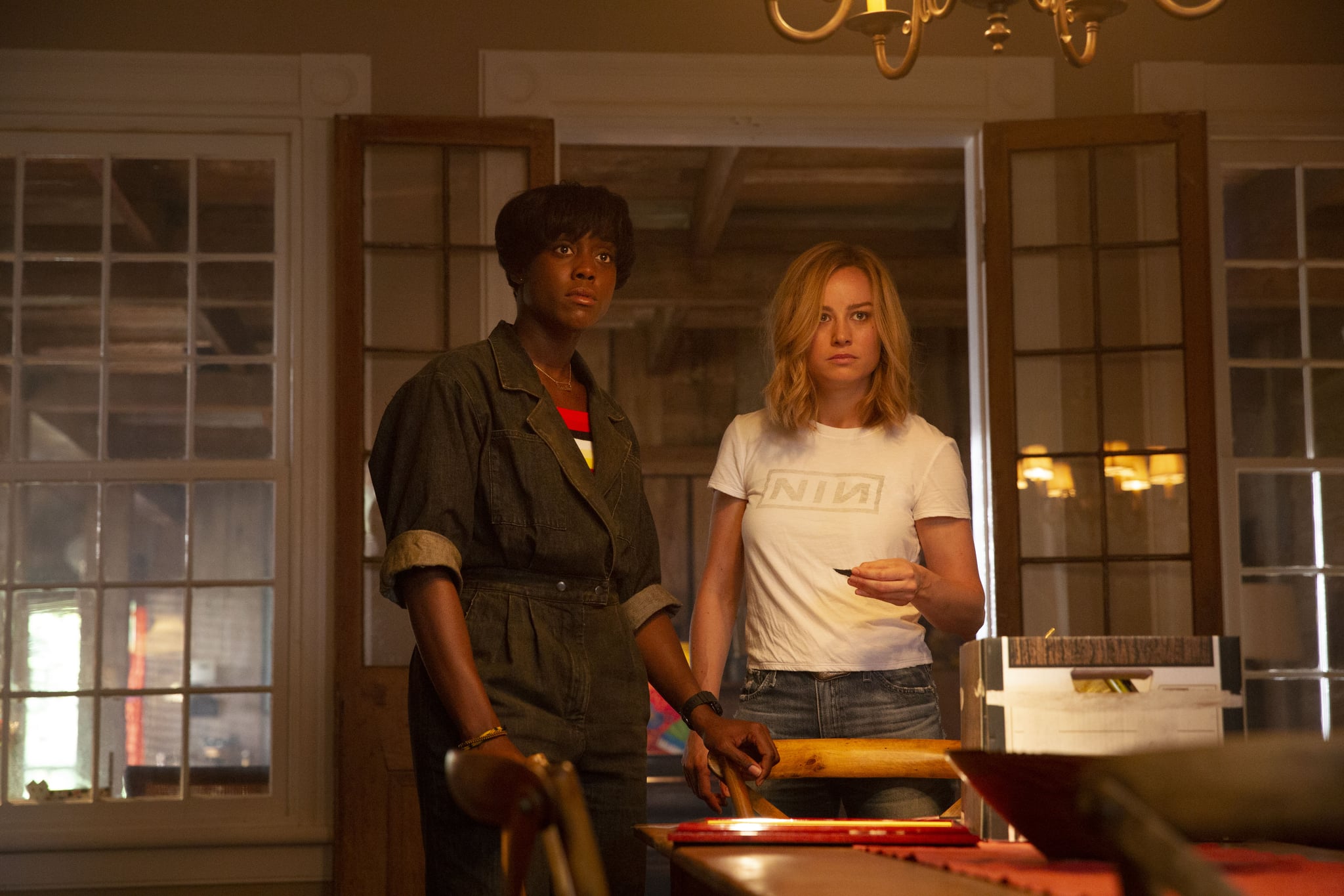 Marvel Studios' CAPTAIN MARVEL..L to R: Maria Rambeau (Lashana Lynch) and Carol Danvers/Captain Marvel (Brie Larson), ..Photo: Chuck Zlotnick..©Marvel Studios 2019