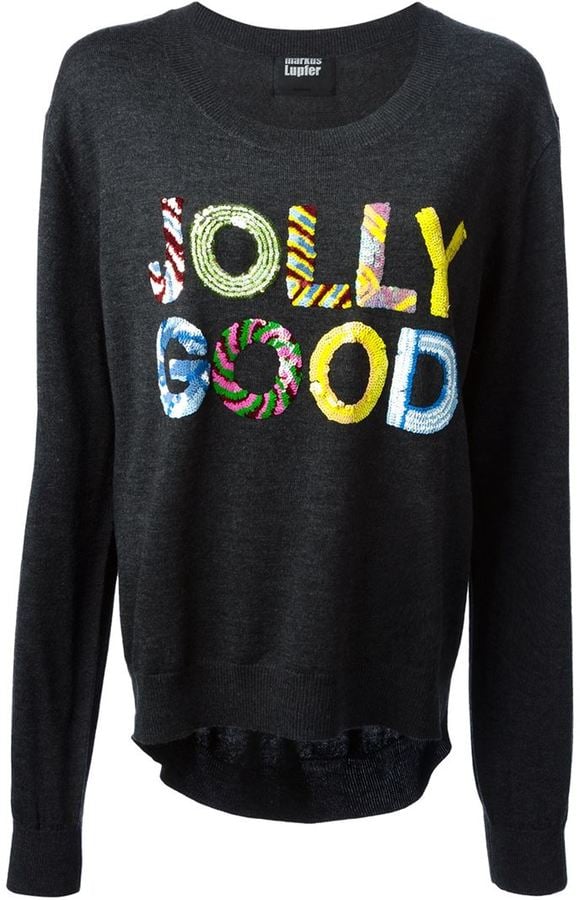 Markus Lupfer Sequined "Jolly Good" Sweater