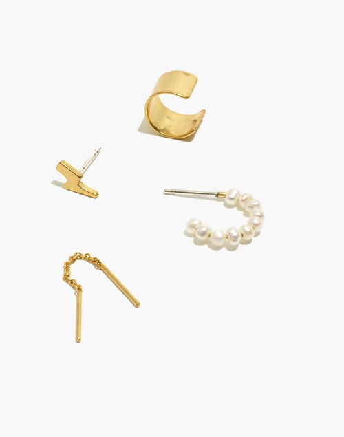 Madewell Pearl Mix-and-Match Earring Set