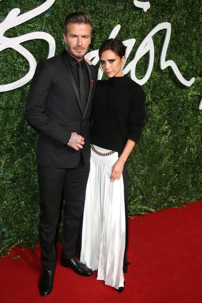 David and Victoria Beckham at the 2014 British Fashion Awards in London