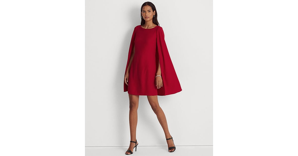 A Caped Party Dress: Ralph Lauren Cape Georgette Cocktail Dress | 11 Party  Dresses to Wear Now and All Throughout the Holiday Season | POPSUGAR  Fashion Photo 8