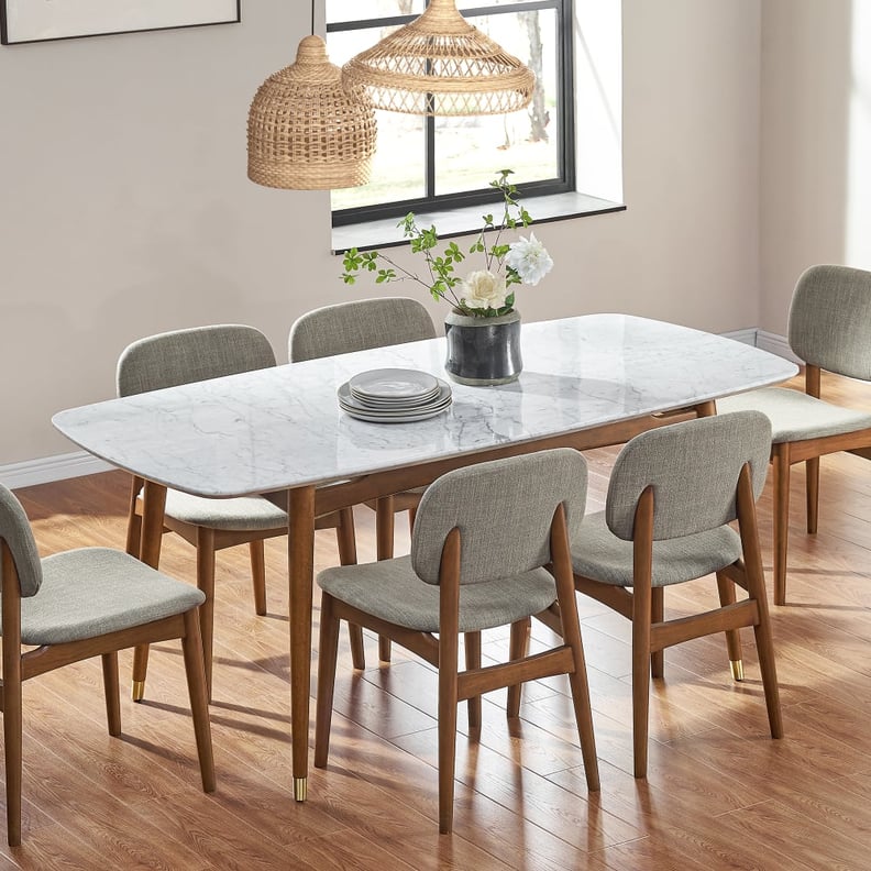 A Marble Dining Set: Kelsey Marble Dining Table With Four Chairs