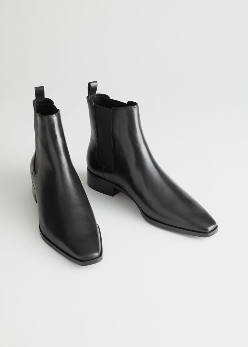 & Other Stories Square-Toe Leather Chelsea Boots