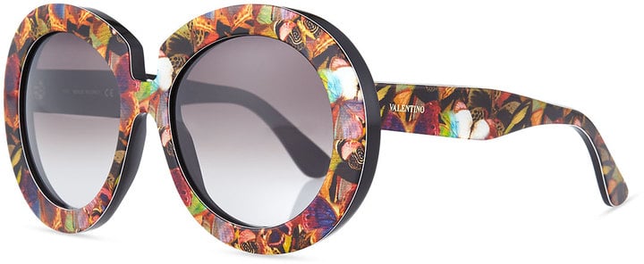 Valentino Butterfly-Print Round Sunglasses ($346)